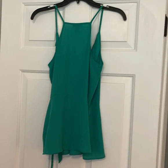 Chelsea , green , Wrap spaghetti strap blouse - Picture 5 of 6